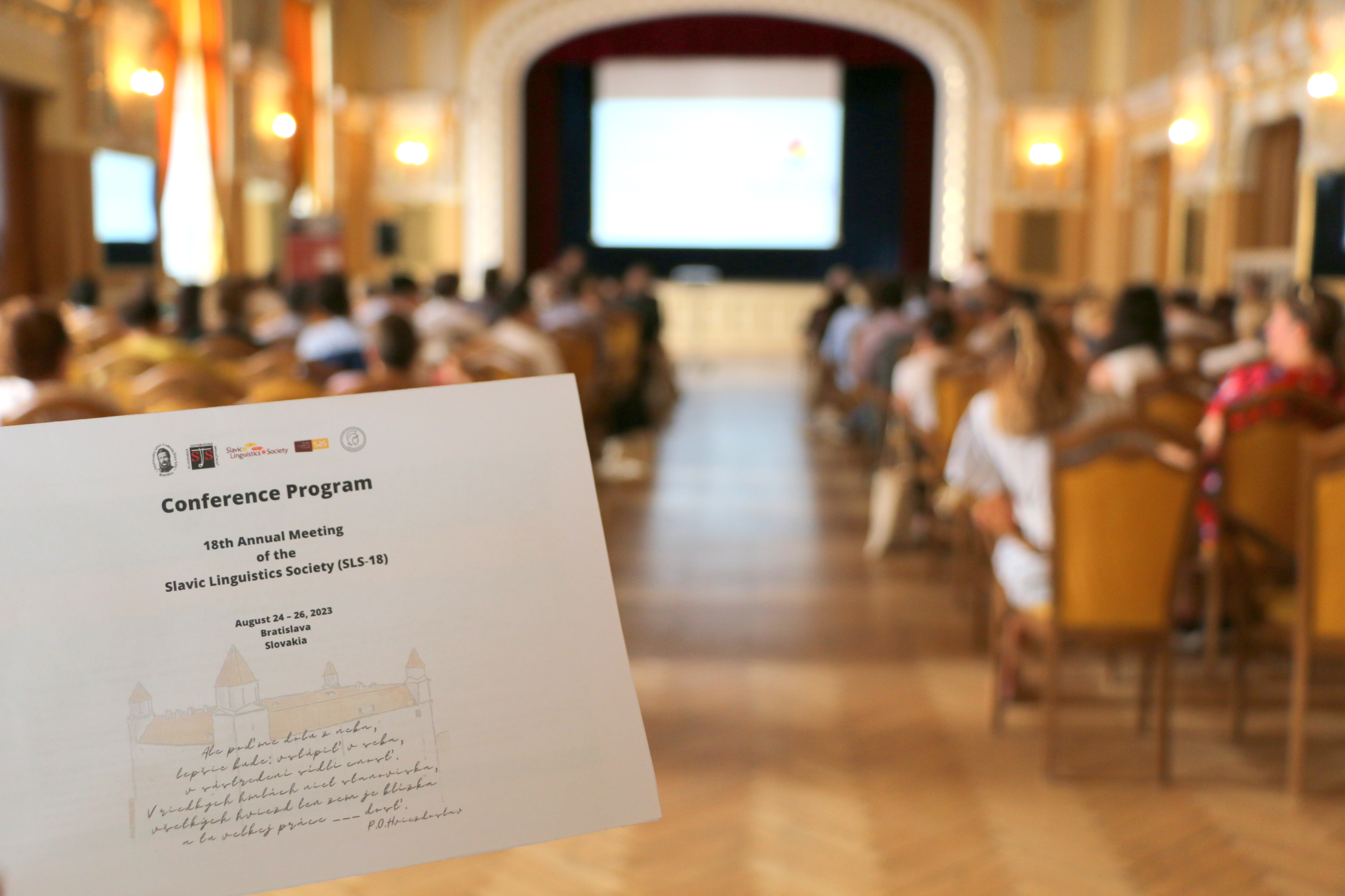 Program held in front of conference hall in Bratislava