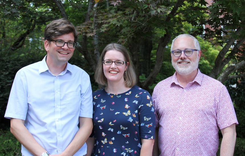 From left to right: Dr. John Hale, Dr. Peggy Renwick, Dr. Keith Langston