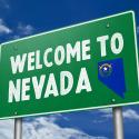 Green welcome to Nevada sign